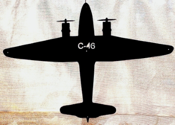 c46 military airplane metal wall art